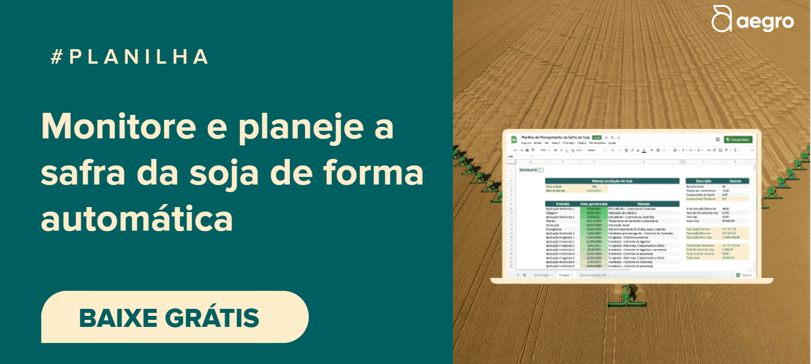 planilha - monitore e planeje a safra de soja de forma automática