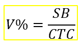 fórmula:  V% = SB sobre CTC
