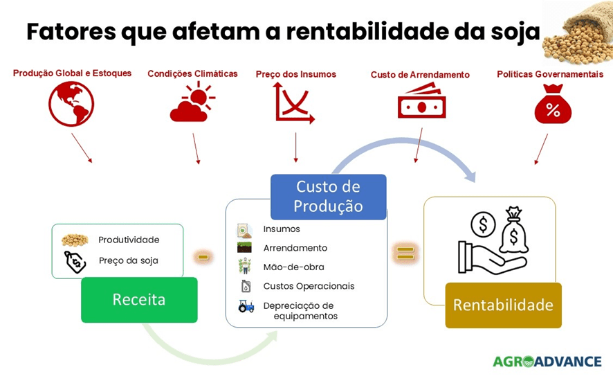 Representação de fatores que podem influenciar a rentabilidade do plantio de soja