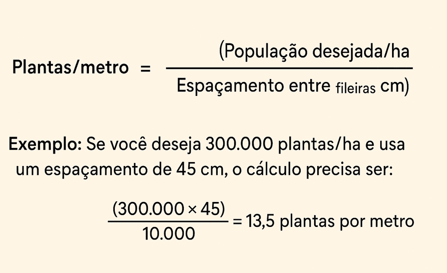 Calculo de semadura de soja - Formula para calcular as plantas por metro quadrado