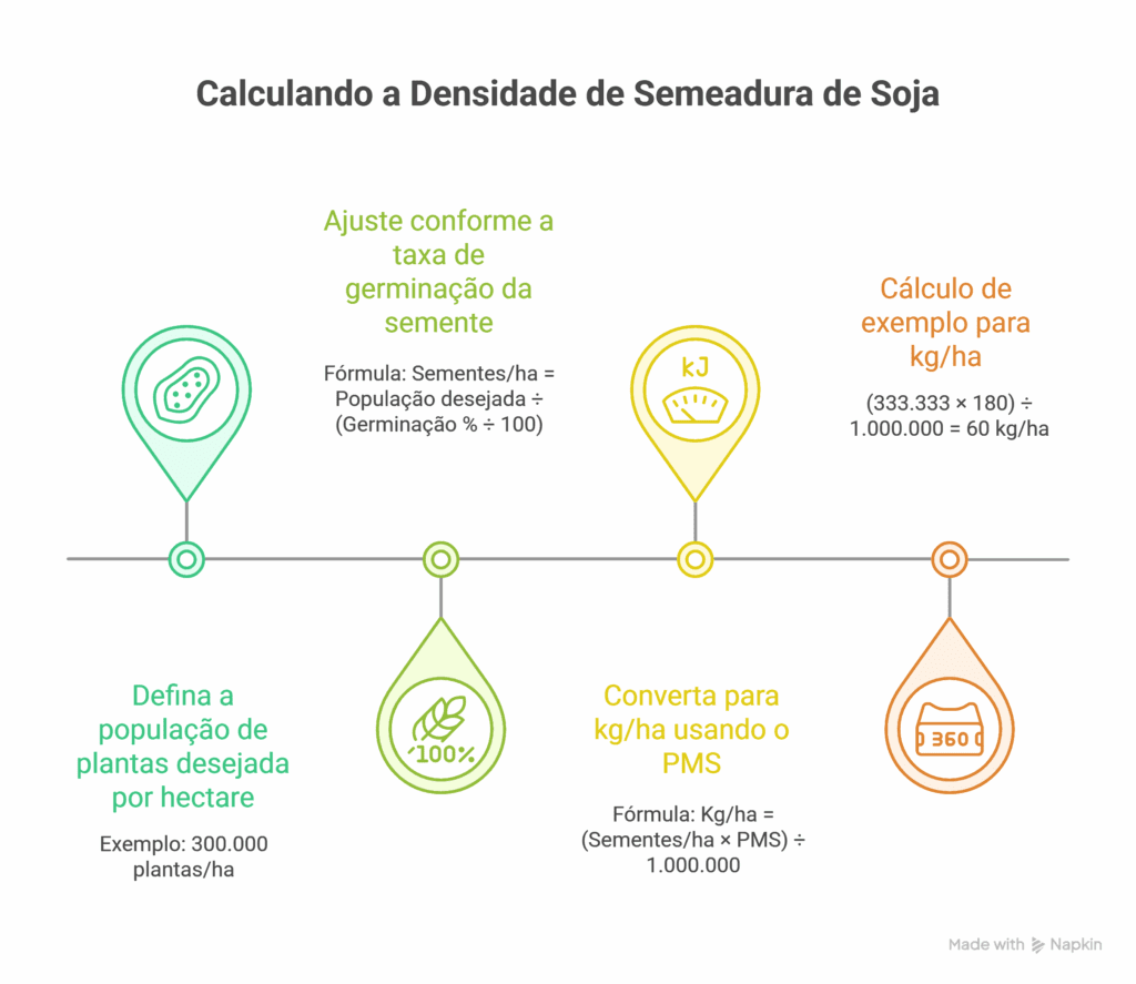 Exemplo de como calcular a densidade de semeadura de soja - AEGRO